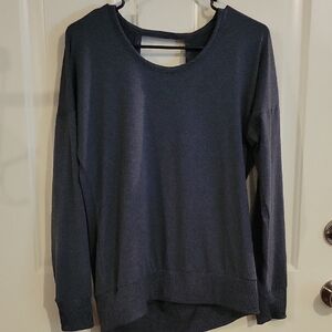 Blue GRAY Super Soft Yoga Top. Tulip Back Never Worn But Washed.